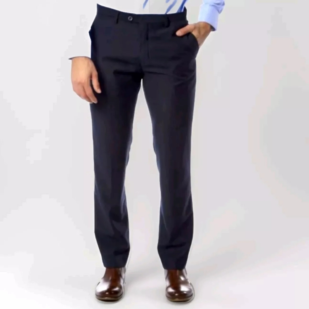 Alberto Cardinali Dress Pants Men 42 X 30 Slim Black Office Business Casual Nwt